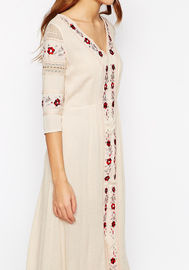 Long sleeve embroidered stylish maxi dress