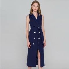 Đầm ballon tay áo cổ chữ V blazer mini