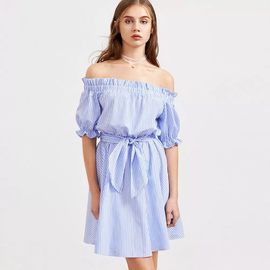 High Quality Comfortable Sexy Ladies Women Off The Shoulder Casual Dresses