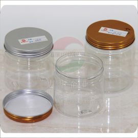 480ml / 500ml 4 C paper sticker printing Clear Plastic Cylinder Tubes , silver plastic PE Cap