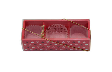 Printing Box Packaging With PET Window , Red Printed Chocolate Boxes