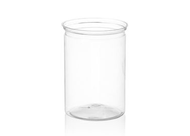 Transparent Food Grade Canister , Middle Size PET Plastic Cans