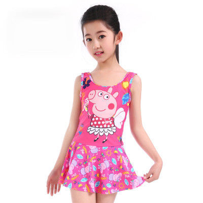 Solid Color Korean Version Of The New Spring Children's Split Skirt Swimwear Baby Girls Swimsuit