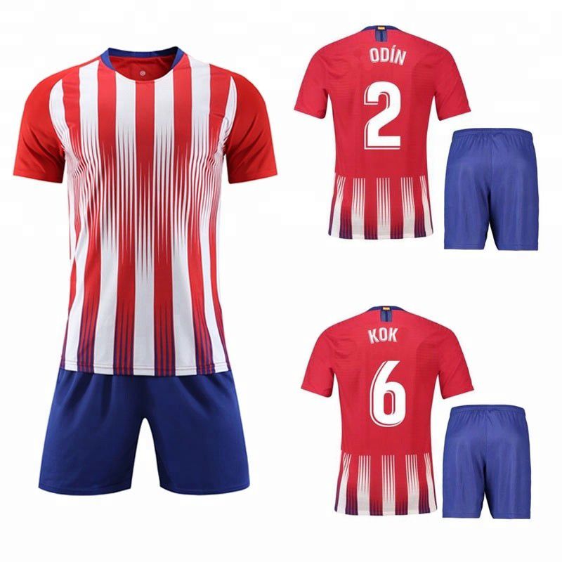 Hot Selling Cheap 2019 2020 Men Red And White Soccer Jersey Uniform